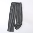 thumbnail image 2 of NoxwB Men's Drawstring Full-Length Cotton Pajama Pants Sleep Lounge Pajamas Dark Gray 2XL, 2 of 8