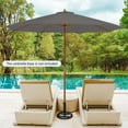 thumbnail image 4 of Costway 10FT Patio Wooden Market Table Umbrella Pulley with 8 Bamboo Ribs Sunshade Canopy Gray, 4 of 10