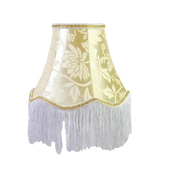 Yinanstore European Lampshade Fringe Lamp Shade for Floor Light with Beads Tassel Lamp Cover Fabric Lampshade for Dining Room Restaurant Gold