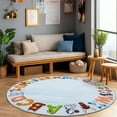 thumbnail image 3 of ASPILLOW Kids Rugs for Playroom,Non Slip Washable Kids Classroom Round Carpet for Children Nursery Toddler Room Decor,47inch, 3 of 9
