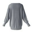 thumbnail image 5 of Essentials Women's Sweater Oversized Solid Chuny Knitted Long Sleeve Crewneck Loose Fit Warm Sweaters Grey, 5 of 5