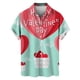 thumbnail image 4 of Camisetas de manga corta para hombre, con estampado 3D de amor, gráfico, camisas de botones para el día de San Valentín, blusa informal de verano para playa para hombre, 4 of 5