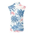 thumbnail image 5 of Hogleaql Men's Casual Button Down Shirts Sleeveless Hawaiian Shirts Tropical Graphic Vacation Fashion Beach Tshirt Wine 2XL, 5 of 6