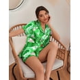 thumbnail image 4 of Ekouaer Silk Pajamas for Women Short Sleeve Sleepwear Soft Button Down Loungewear 2 Piece Satin Pjs Shorts Set, 4 of 5
