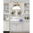 thumbnail image 3 of Spring Pig Swag Kitchen Curtains Sets for Windows 24 Inch Length, Butterfly Botanical Floral Rustic Short Window Curtain Panels Swags Valances and Tiers 3 Piece Set for Cafe/Dining Room, 3 of 5