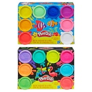 Play Doh 8 Pack Bundle: 8 Pack of Rainbow Compound   8 Pack of Neon Compound