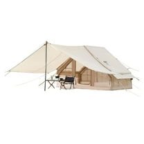 Inflatable Camping Tent 3-5 Person, Glamping Tent with Pump & Canopy