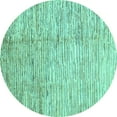thumbnail image 1 of Ahgly Company Indoor Round Abstract Turquoise Blue Modern Area Rugs, 6' Round, 1 of 4