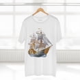 thumbnail image 4 of Ship Graphic Unisex 100 Cotton T-Shirt with Gold Frigate Art Design 13, 4 of 18