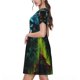 thumbnail image 2 of Balery Fluorescent Wolf Vestidos sueltos de manga corta para mujer, vestidos de verano 2025, vestidos casuales de corte A con vuelo., 2 of 6