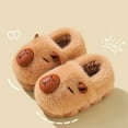 thumbnail image 2 of Capybara Cozy Slippers Winter Warm Indoor Slides With Non- Sole And Soft Coffee,39, 2 of 5