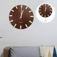 thumbnail image 3 of EeaseMX Reloj de pared luminoso creativo de 30 cm y 12 pulgadas, sencillo, decorativo, para colgar en la pared, decoración del hogar, oficina y sala de estar (patrón nogal, sin batería)., 3 of 7