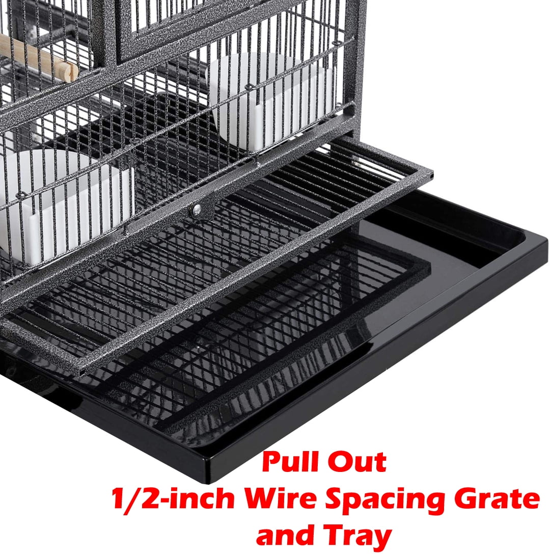 Single Stackable Sturdy Wrought Center Divider Breeder Birds Parrots Breeding Cage With Side Nesting Box Doors