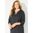 thumbnail image 4 of Catherines Women's Plus Size Chain Lace-Up V-Neck Tunic Blouse, 4 of 4