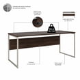 thumbnail image 6 of Hybrid 72W x 30D Computer Desk with Drawers in Black Walnut - Engineered Wood, 6 of 7