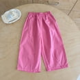 thumbnail image 2 of BOOMNY Girl's Casual Pants Wide Leg Pants for Kids Trendy Elastic Waist Solid Cozy Dailywear Trousers, 2 of 3
