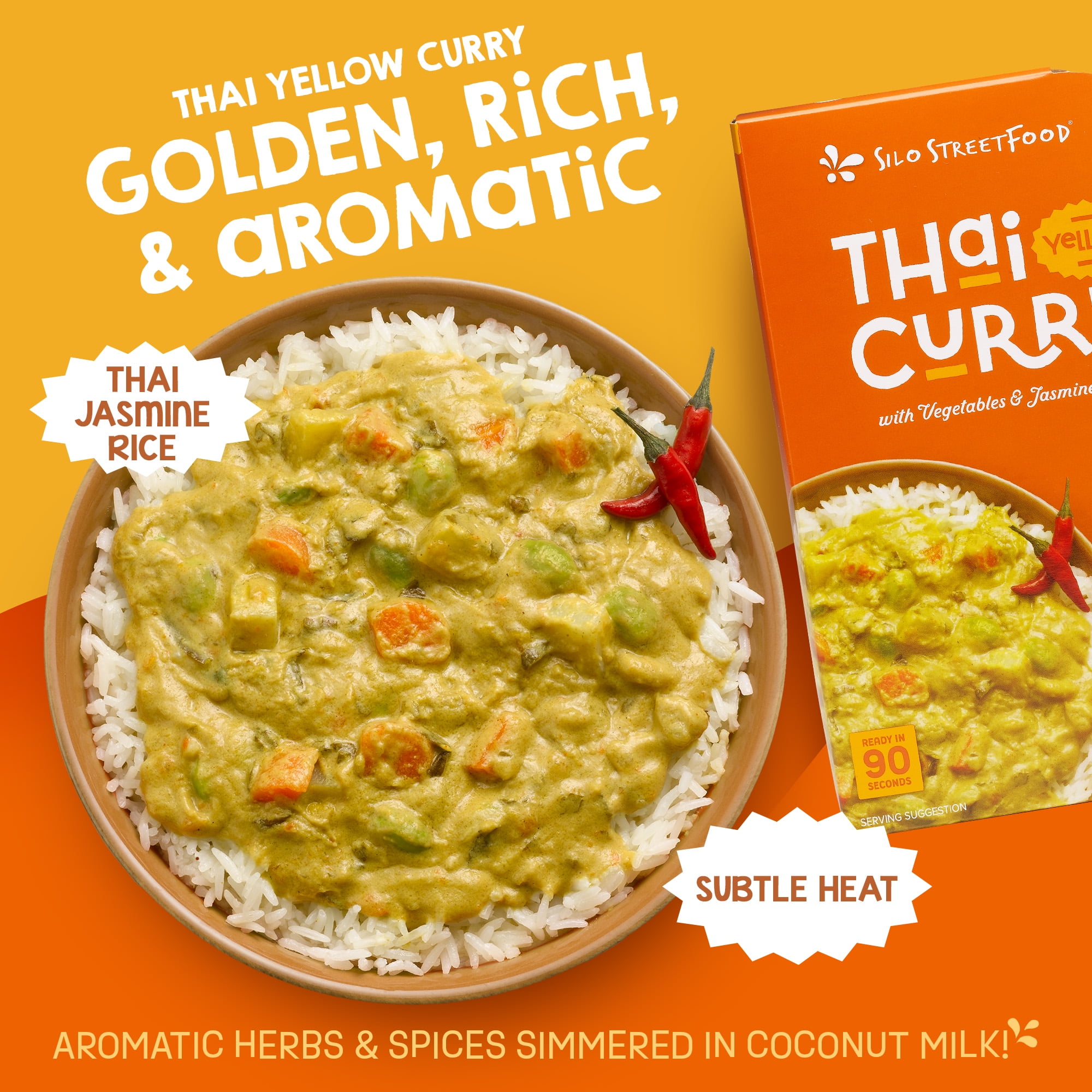 Silo StreetFood Thai Curries with Vegetables and Jasmine Rice, Variety Pack