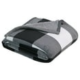 thumbnail image 1 of Manta Sherpa de lana a cuadros Billuyoard para sofá cama silla oficina camping blanco negro, 1 of 6