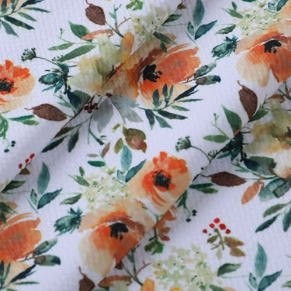 Printed Floral Liverpool Bullet Textured Fabric 5