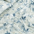 thumbnail image 5 of Chezmoi Collection Monica 4-Piece Tropical Floral Bed Sheet Set, Blue Gray White Textured Floral Printed Microfiber 14-Inches Deep Pocket Sheets & Pillowcases Set, King, 5 of 9