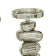 thumbnail image 6 of DecMode 2 Candle Silver Aluminum Candle Holder, Set of 2, 6 of 13