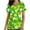 #2 Green, variant on Luxalzxs St. Patrick's Day Scrubs Top, Plus Size Clover Shamrock Print Short Sleeve V-Neck Nursing Uniform with Pockets