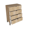 thumbnail image 2 of Falkk Furniture - Minimalist 4-Drawer Dresser - Natural Wood, 2 of 8