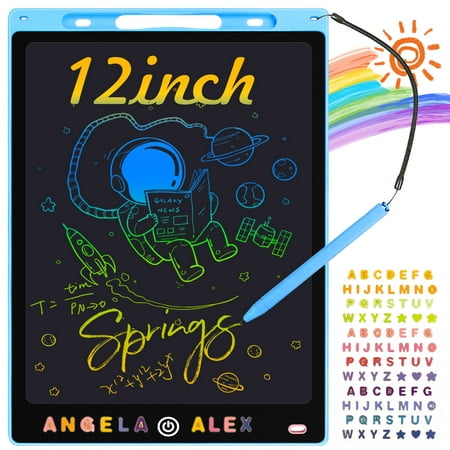 Angela & Alex LCD Writing Tablet for Kids, 12 inch Colorful Screen Doodle Board,Drawing Tablet Writing Pads, Educational Toys Gifts for Girls Boys Kids Toddlers(Blue)