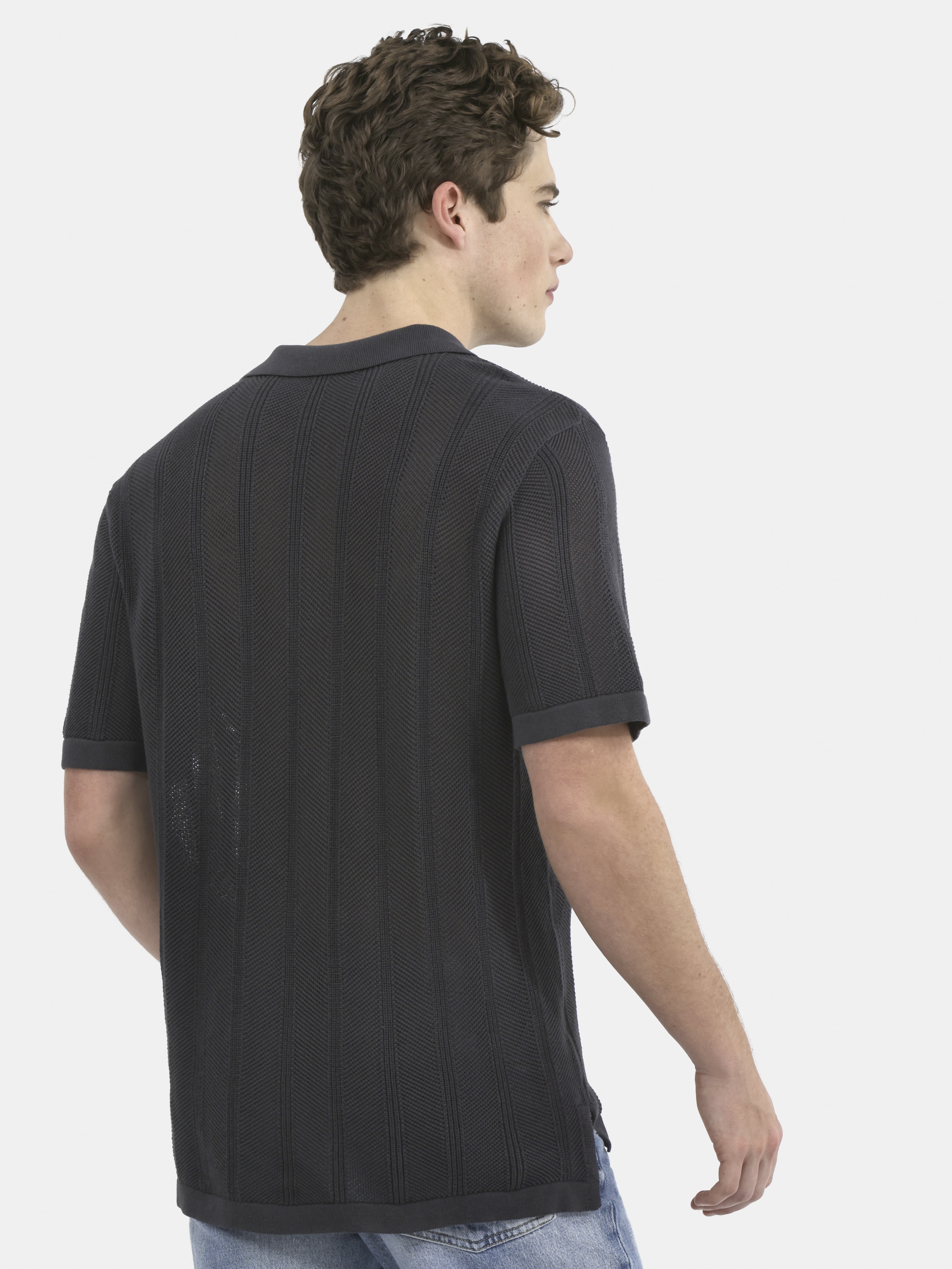 No Boundaries Drop Needle Stich Polo Sweater, Men's and Big Men's