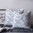 thumbnail image 2 of 20x20 Pillow Covers Set of 2, Blue White Flowers Throw Pillow Covers Decorative Couch Cushion Case, Spring Summer Floral Botanical Microfiber Square Pillowcases for Bedroom Car Living Room, 2 of 7