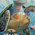 thumbnail image 5 of ONETECH Turtle Flowers Bubbles Shower Curtain for Bathroom Durable and Washable with Hooks 36x72, 5 of 7