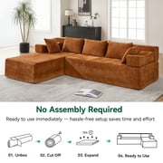 Behost 105 Modular Sectional Sofa for Living Room with Deep Seat, Chenille Cloud Couch for Relaxing, Chenille Rust