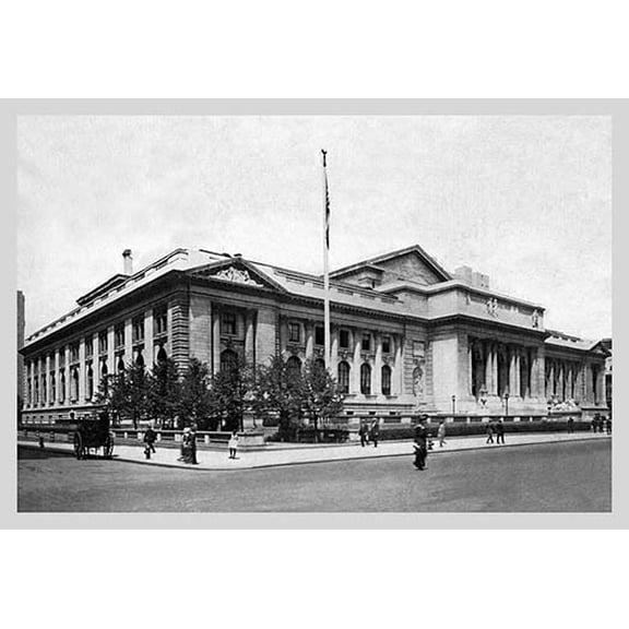 New York Public Library, 1911 Fine art canvas print (20" x 30")