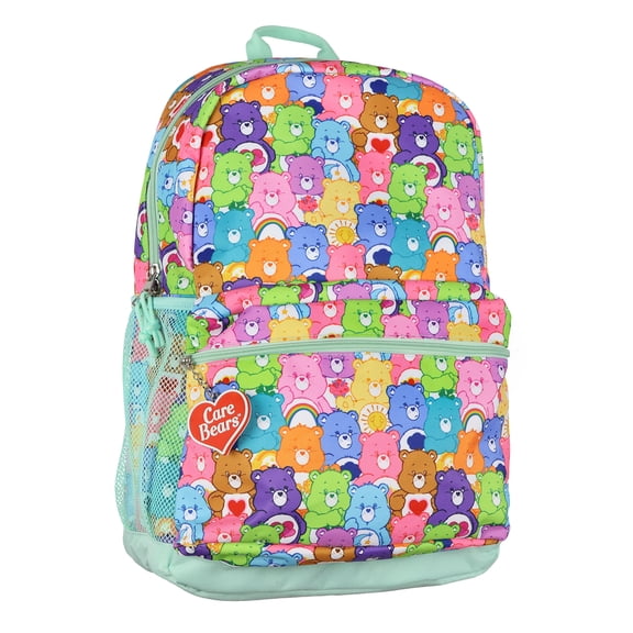Care Bears Backpack All-Over Character Collage 16" Multipurpose Tote Book Bag with Adjustable Straps