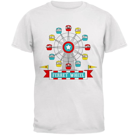 Ferris Wheel Ferret Pun Mens T Shirt White 4X-LG