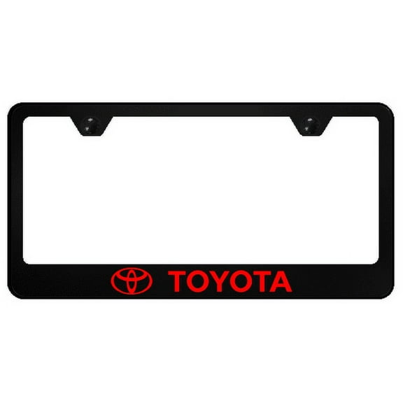 Toyota Logo Black UV Print Polycarbonate License Plate Frame Official Licensed
