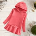 thumbnail image 2 of EnJoCho Girls Hooded Sweater Dress Western Style Casual Hooded Dress for Spring Autumn Baby Kids Pullover Knit Skirt Warm Outfit, 2 of 7