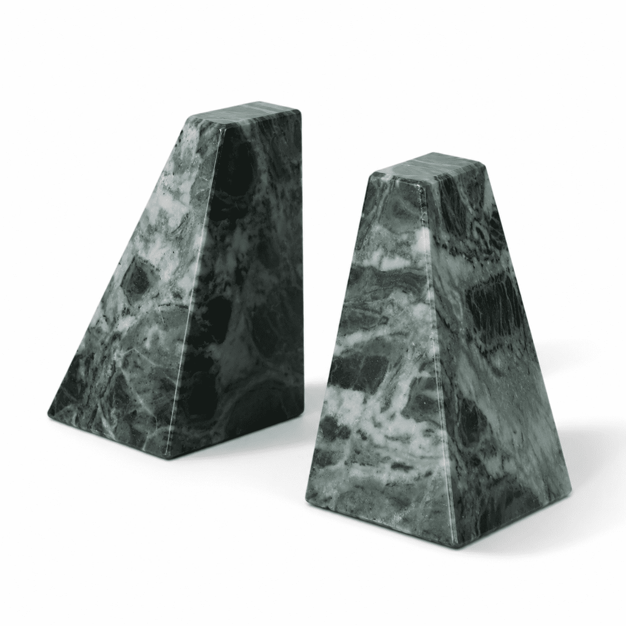 Green Marble Heavy-Duty Bookends Set of 2 for Shelves Cookbooks and Heavy Books