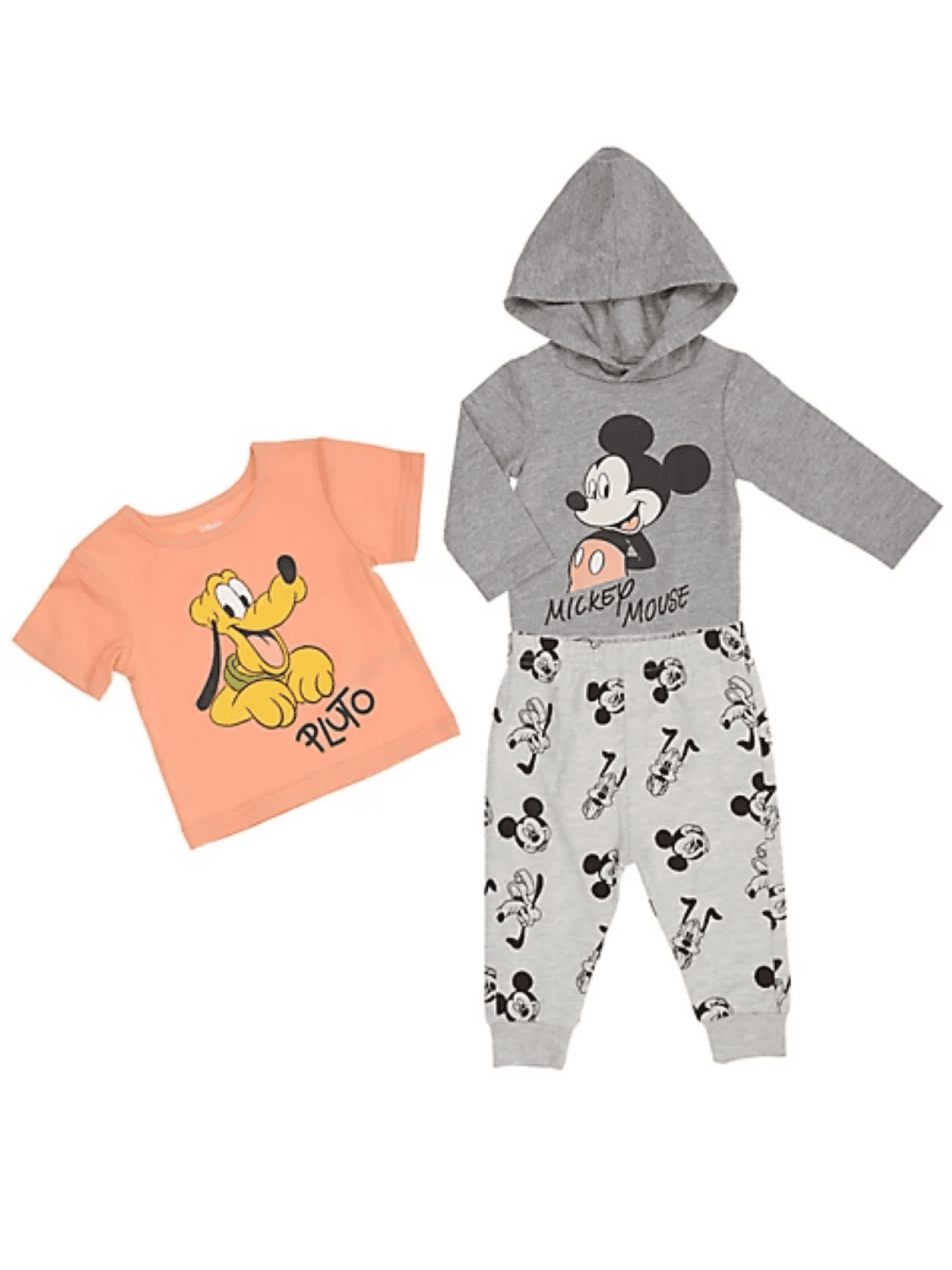 Disney Baby Boys' Mickey Mouse and Pluto 3 Piece Pants Set, Sizes 12-24M