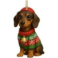 thumbnail image 2 of hengsof Christmas Hanging Ornaments Funny Acrylic Xmas Tree Hang Decorations, Dachshund Decor Dog Figurines Gifts for Spring Party Supplies Rearview Mirror Home, 2 of 4