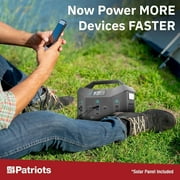 4Patriots Patriot Power Sidekick Solar Generator, 300wH Portable Power Station with 40 Watt Solar Panel, AC Fast Charging in 5 Hours, Dual 110V AC Outlets, Only 8 Lbs