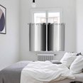 thumbnail image 4 of Black Grey White Kitchen Curtains 63 Inch Length, Farmhouse Ombre Color Modern Simple Grommet Top Bedroom Living Room Curtains, Light Filtering Cafe Curtain Drapes 2 Panels Set 104''x63'', 4 of 9