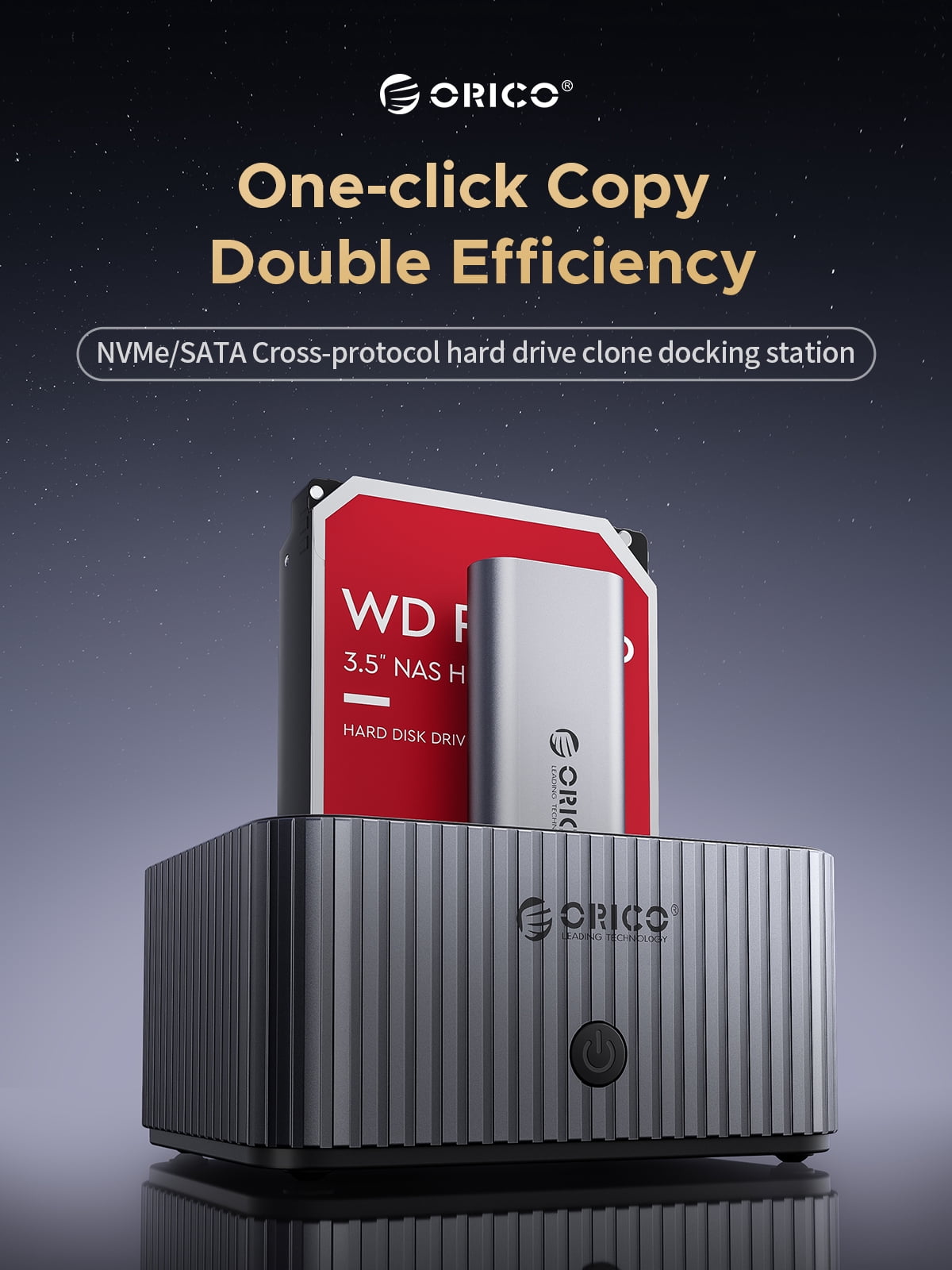 ORICO M.2 NVMe SATA SSD Enclosure Docking Station 10Gbps External SSD Enclosure for Office & Personal Users (IT18C3)