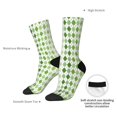 thumbnail image 4 of Balery Light green argyle Pattern Crew Socks Unisex– Soft & Breathable Socks for Men & Women, One-Size Fits Most (US 5-11), Comfortable & Durable for Daily Wear, 4 of 6