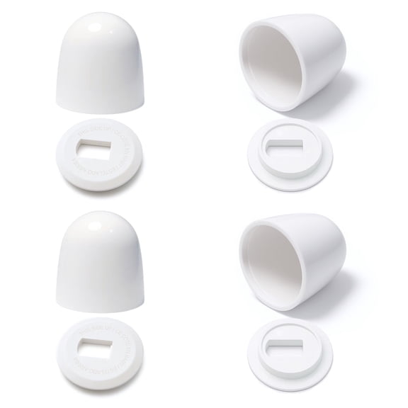 4 Pcs Upgrade Toilet Bolt Caps, Universal Plastic Tall Toilet Bolt Covers with Extra Washers for Easy Installation, Sleek Push-On Toilet Screw Covers Caps for Concealing Bolts & Bathroom Decor