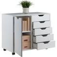 thumbnail image 4 of Bowery Hill 5-Drawer Wide Door Contemporary Wood Storage Cabinet in White, 4 of 11