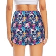 thumbnail image 2 of Lsque cool Skull colorful Printed Women's Running Shorts with Liner Pockets,Elastic Quick Dry Workout Athletic Gym Yoga Shorts,Womens High Waist Shorts-XX-Large, 2 of 9