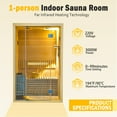 thumbnail image 5 of OUTEXER Traditional Steam Sauna 2 Person Indoor Sauna with 3000W Stove Heater, Canadian hemlock Wood Sauna Room with Sauna Stone, Water Bucket and Ladle,  Two Person Traditional Sauna for Home Gym, 5 of 9