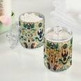 thumbnail image 2 of Yayeee 2 Pack Qtip Holder Bathroom Cotton Swab Canister with Lid Clear Dispenser Set, Green Animals Pattern, 2 of 6