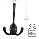 thumbnail image 2 of Paquete de 6 ganchos para abrigos de tres puntas grandes y resistentes montados en la pared con 24 tornillos (dos tipos de tornillos incluidos) Ganchos rústicos retro de doble utilidad para C gru, 2 of 5